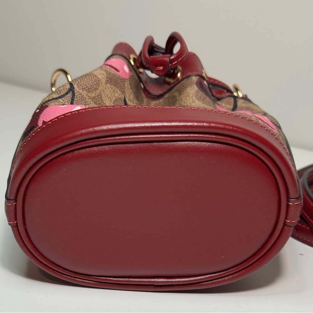 Coach Cherry Print Crossbody Bag - Red and Brown - Picture 7 of 7